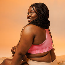 Load image into Gallery viewer, Settle Petal Rose Quartz Longline Sports Bra