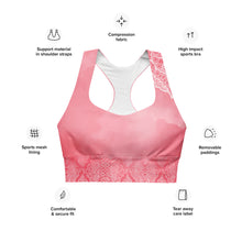 Load image into Gallery viewer, Settle Petal Rose Quartz Longline Sports Bra