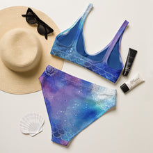 Load image into Gallery viewer, Galactic Ocean π Recycled High-Waisted Bikini: Dive into Celestial Splendor