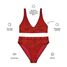 Load image into Gallery viewer, Red Hot Lava Recycled High-Waisted bikini
