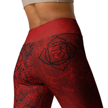 Load image into Gallery viewer, Red Hot Lava Snake Root Chakra Mandala Yoga Leggings