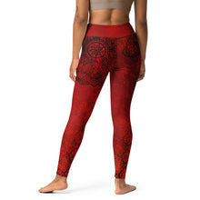Load image into Gallery viewer, Red Hot Lava Snake Root Chakra Mandala Yoga Leggings