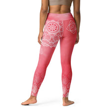 Load image into Gallery viewer, Rose Quartz Snake Root Chakra Mandala Yoga Leggings