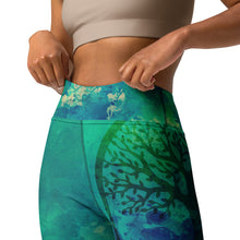 Load image into Gallery viewer, Tree of Life Heart Chakra Yoga Leggings
