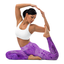Load image into Gallery viewer, Purple Power Poser Amethyst Aura Astonisher Yoga Leggings
