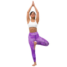 Load image into Gallery viewer, Purple Power Poser Amethyst Aura Astonisher Yoga Leggings
