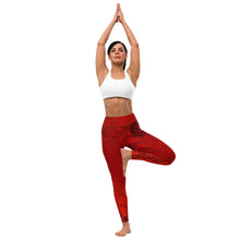 Load image into Gallery viewer, Red Hot Lava Snake Root Chakra Mandala Yoga Leggings