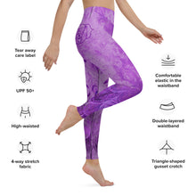 Load image into Gallery viewer, Purple Power Poser Amethyst Aura Astonisher Yoga Leggings