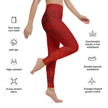 Load image into Gallery viewer, Red Hot Lava Snake Root Chakra Mandala Yoga Leggings