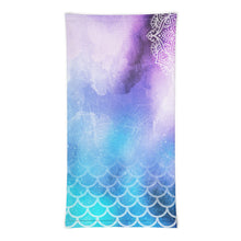Load image into Gallery viewer, Speak-Up Siren: Celestial Mermaid Throat Chakra Mandala Hot Yoga Headband