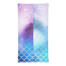 Load image into Gallery viewer, Speak-Up Siren: Celestial Mermaid Throat Chakra Mandala Hot Yoga Headband