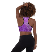 Load image into Gallery viewer, Violet Visionary: Amethyst Aura Astonisher Yoga Top Padded Sports Bra