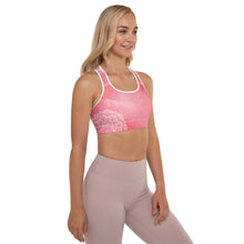 Load image into Gallery viewer, Rose Quartz Root Chakra Mandala Padded Sports Bra