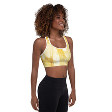 Load image into Gallery viewer, Sunshine Leopard Solar Plexus Chakra Mandala Padded Sports Bra