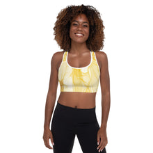 Load image into Gallery viewer, Sunshine Leopard Solar Plexus Chakra Mandala Padded Sports Bra