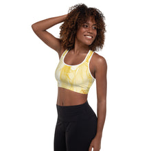 Load image into Gallery viewer, Sunshine Leopard Solar Plexus Chakra Mandala Padded Sports Bra