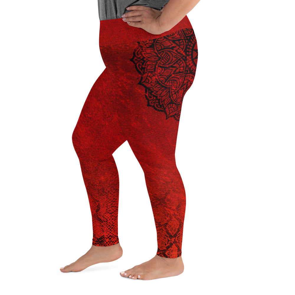 Red Hot Lava Root Chakra Curvy Leggings
