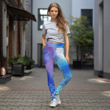 Load image into Gallery viewer, Galactic Ocean Throat Chakra Mandala Yoga Leggings