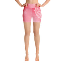 Load image into Gallery viewer, Rose Quartz Root Chakra Mandala Hot Yoga Shorts