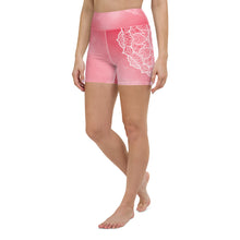 Load image into Gallery viewer, Rose Quartz Root Chakra Mandala Hot Yoga Shorts