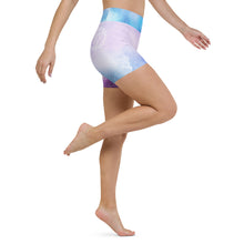 Load image into Gallery viewer, Celestial Mermaid Throat Chakra Mandala Hot Yoga Shorts
