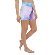 Load image into Gallery viewer, Celestial Mermaid Throat Chakra Mandala Hot Yoga Shorts