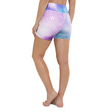 Load image into Gallery viewer, Celestial Mermaid Throat Chakra Mandala Hot Yoga Shorts