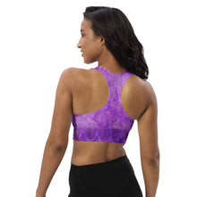 Load image into Gallery viewer, Purple Power Poser Amethyst Aura Astonisher Longline Sports Bra
