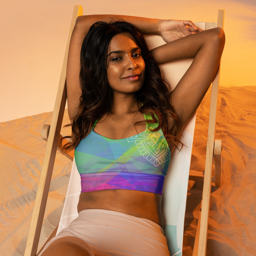 Kundalini Queen 👑 Longline Sports Bra: Empower Your Workouts with Royal Support!