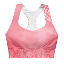 Load image into Gallery viewer, Settle Petal Rose Quartz Longline Sports Bra
