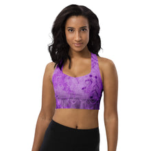 Load image into Gallery viewer, Purple Power Poser Amethyst Aura Astonisher Longline Sports Bra
