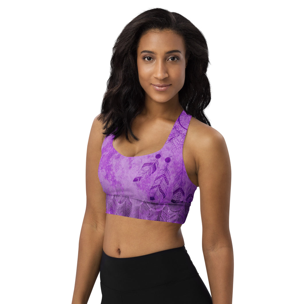 Purple Power Poser Amethyst Aura Astonisher Longline Sports Bra