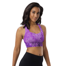 Load image into Gallery viewer, Purple Power Poser Amethyst Aura Astonisher Longline Sports Bra
