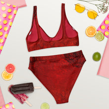 Load image into Gallery viewer, Red Hot Lava Recycled High-Waisted bikini
