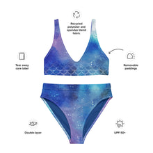Load image into Gallery viewer, Galactic Ocean 🌊 Recycled High-Waisted Bikini: Dive into Celestial Splendor

