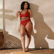 Load image into Gallery viewer, Red Hot Lava Recycled High-Waisted bikini
