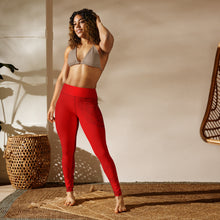 Load image into Gallery viewer, Cherry Bomb Muladhara Chakra Yoga Leggings: Grounded Glamour for Your Bootylicious Bliss! 🍒💣
