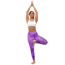 Load image into Gallery viewer, Purple Power Poser Amethyst Aura Astonisher Yoga Leggings
