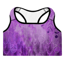 Load image into Gallery viewer, Violet Visionary: Amethyst Aura Astonisher Yoga Top Padded Sports Bra
