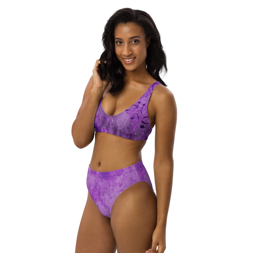 Amethyst Aura Astonisher: The Eco-Friendly, High-Waisted Hot Yoga Bikini