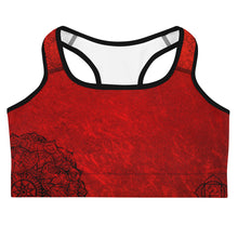 Load image into Gallery viewer, Red Hot Lava Snake Root Chakra Mandala Yoga Top - no padding
